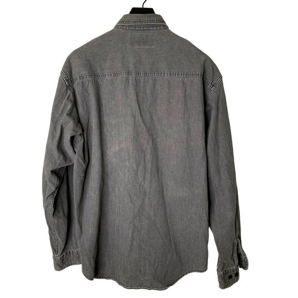 Harley Davidson 100% cotton denim button front shirt jacket gray men's size XL - Picture 2 of 6